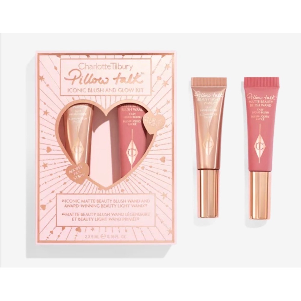 Charlotte‎ Tilbury Pillow Talk Iconic Blush Glow Kit Liquid Highlighter Mini New